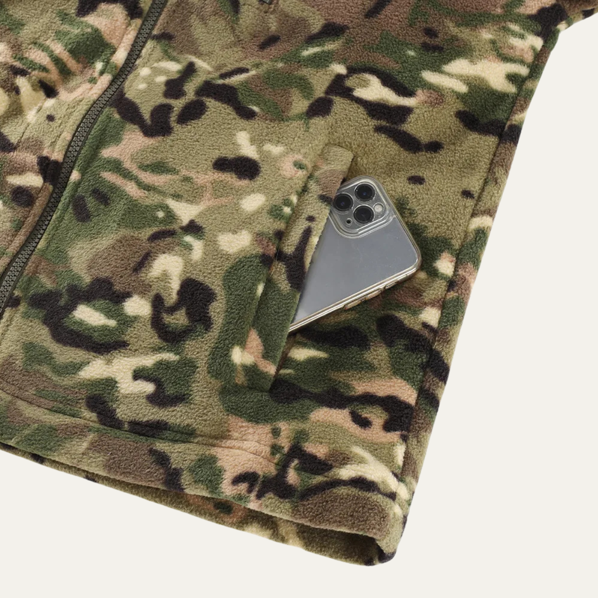 Men's Camouflage Fleece Jacket Warm Zip Up