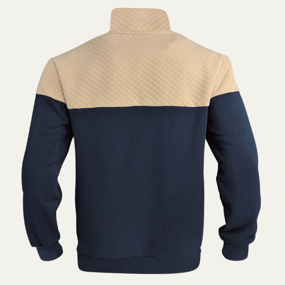Men's Quilted Half Zip Sweater Color Block