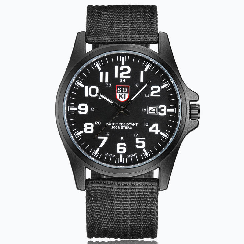 Military Style Watch Illuminated Dial