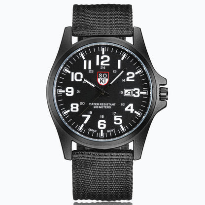 Military Style Watch Illuminated Dial
