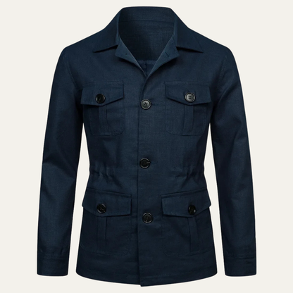 Men's Double Breasted Cotton Jacket Lightweight