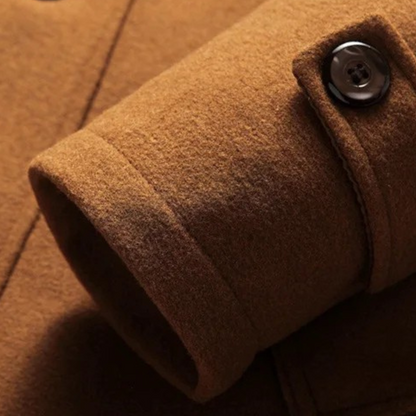 Men's Wool Blend Trench Coat Quilted Lining