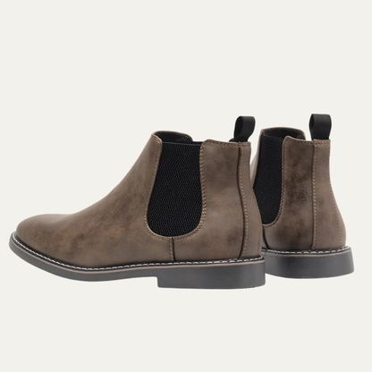 Men's Chelsea Boots Leather Slip-On Brown