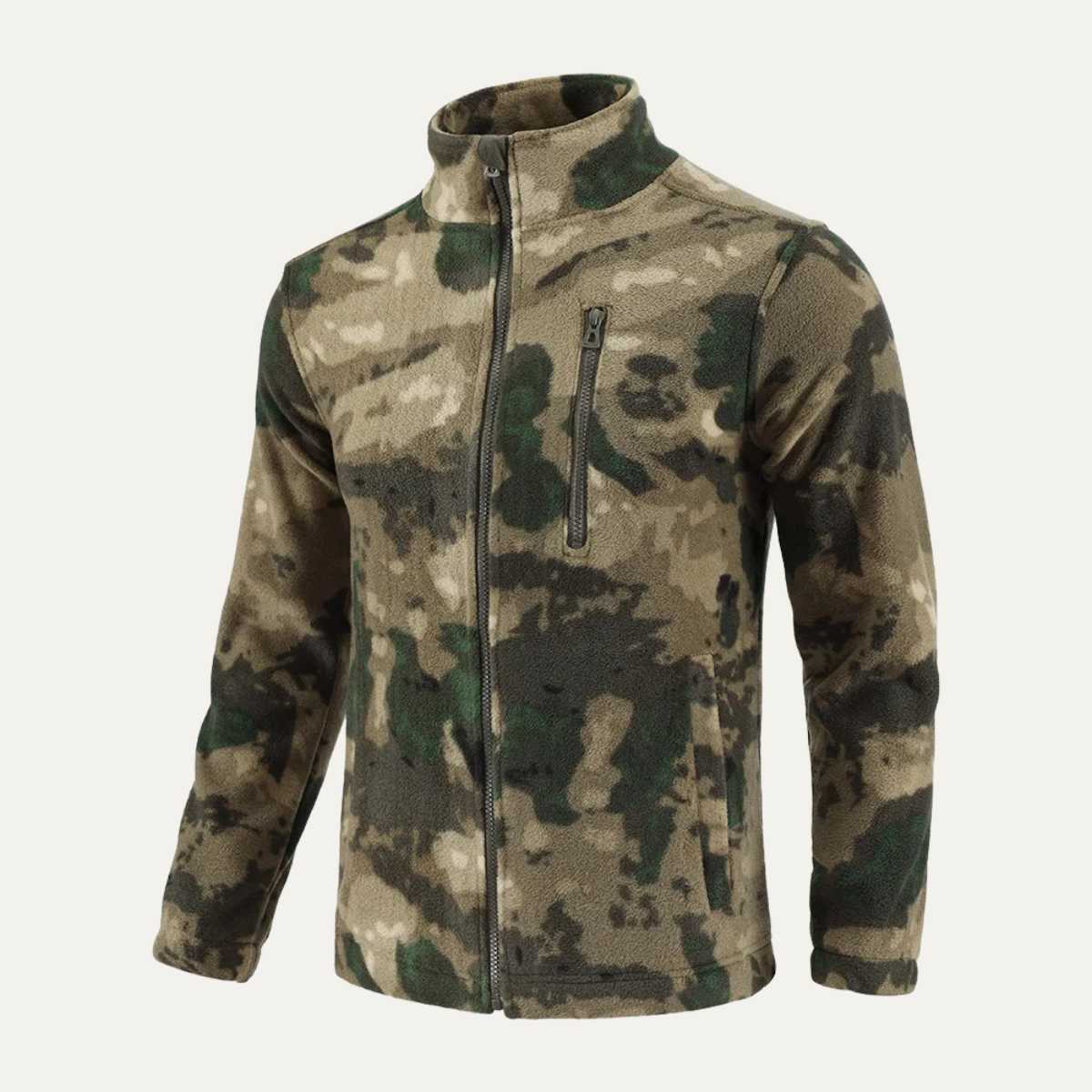 Men's Camouflage Fleece Jacket Warm Zip Up