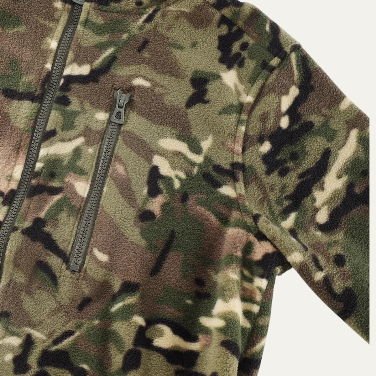 Men's Camouflage Fleece Jacket Warm Zip Up