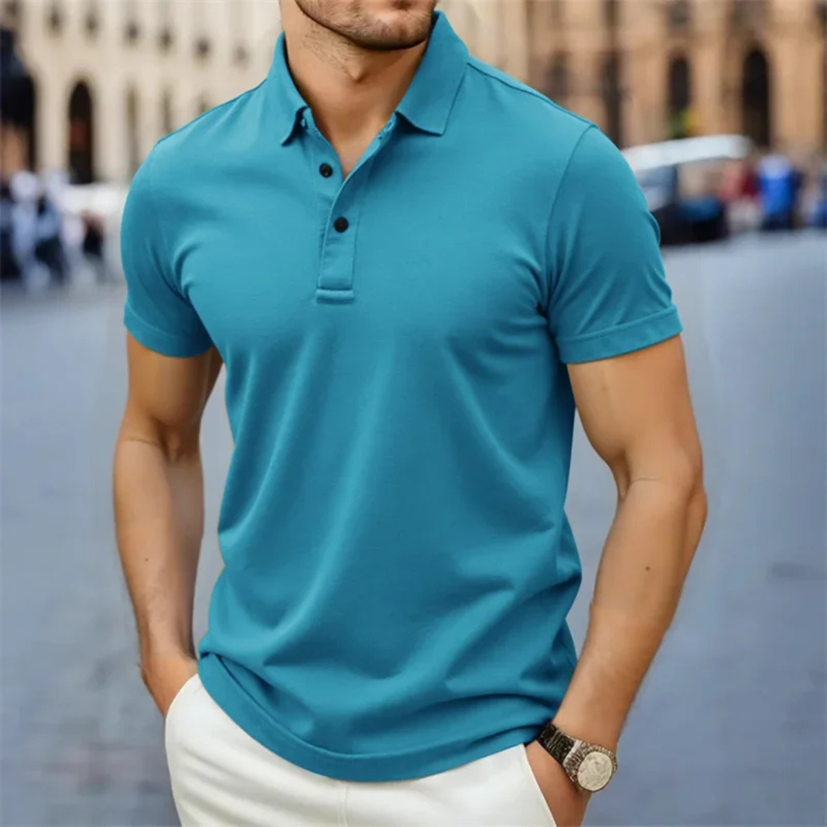 Men's Classic Short Sleeve Polo Shirt Cotton