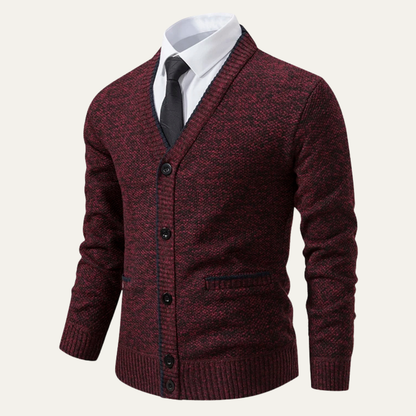 Peschiera Men's V Neck Cardigan Knitted Casual