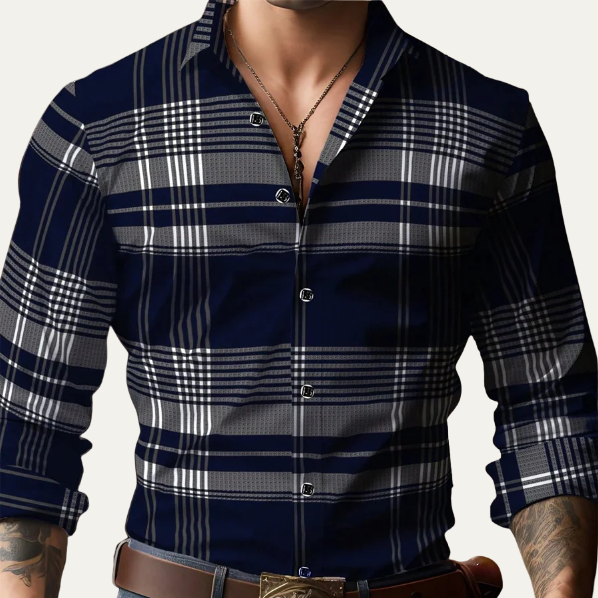 Men's Plaid Button Down Shirt