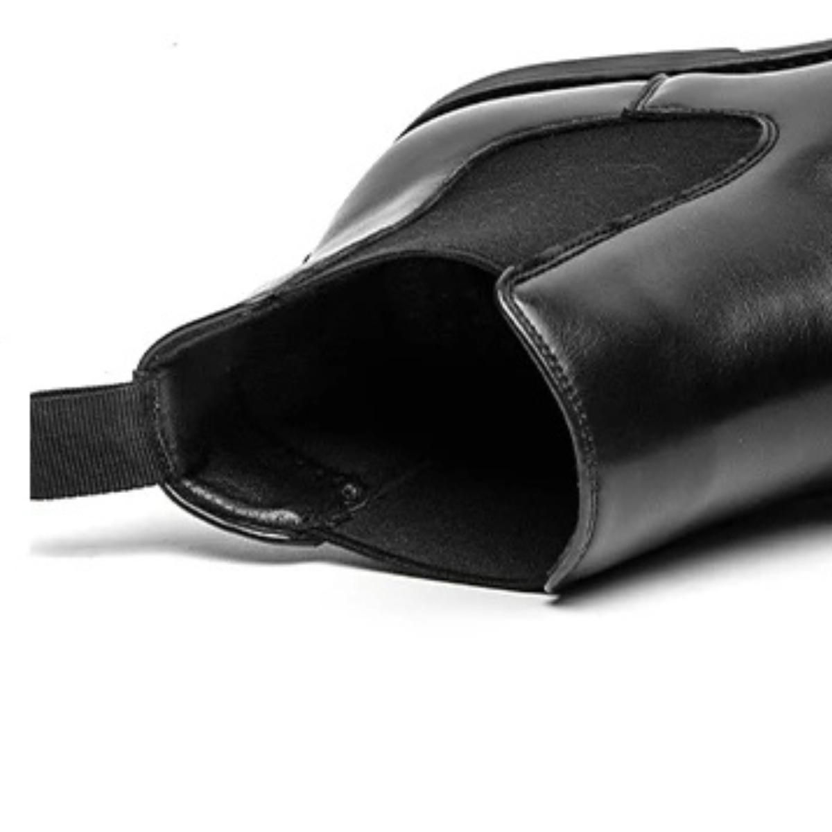 Men's Chelsea Ankle Boots Pointed Toe Leather Black