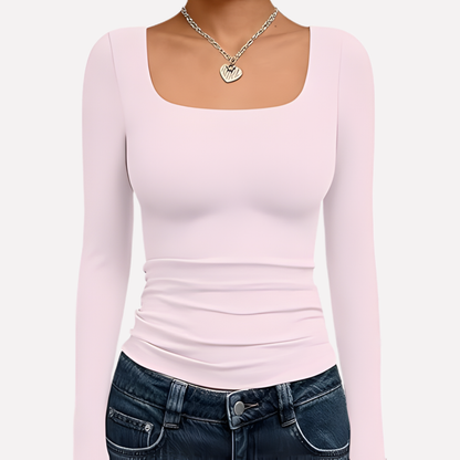 Women's Long Sleeve Crop Square Neck