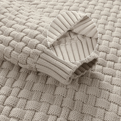 Men's Textured Knit Winter Sweater