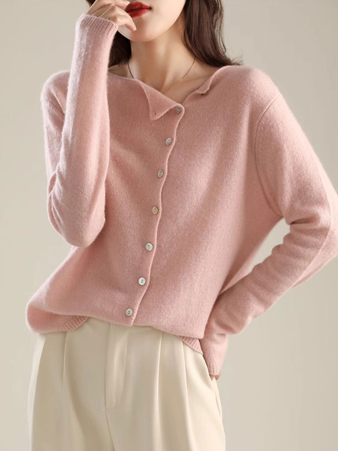 Women's Asymmetric Long Sleeve Cardigan