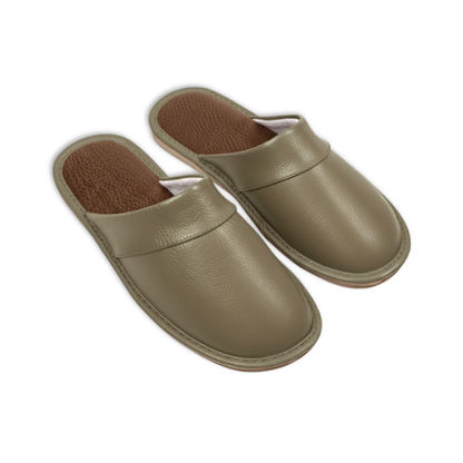 Comfortable Leather and Fabric Home Slippers