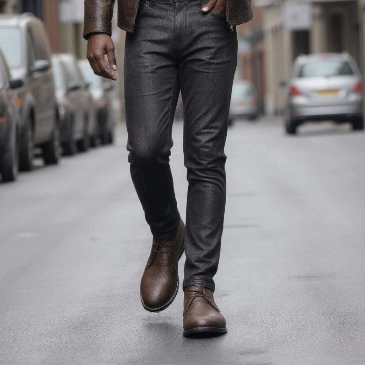 Men's Vintage Ankle Boots Brown Leather
