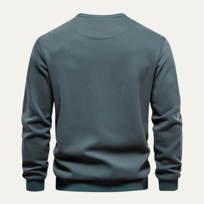 Men's Crew Neck Sweater Chest Pocket