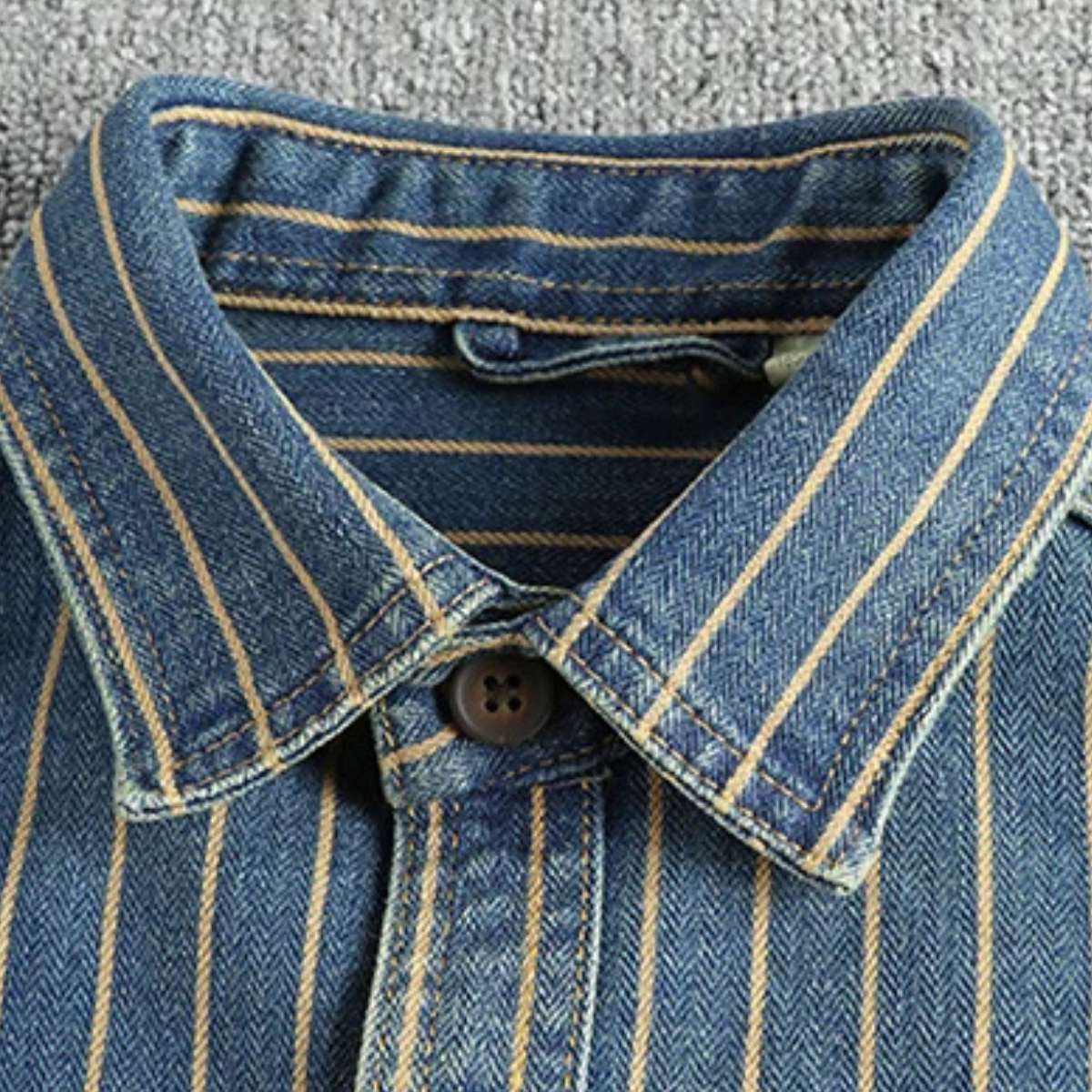 Men's Vintage Striped Cotton Shirt