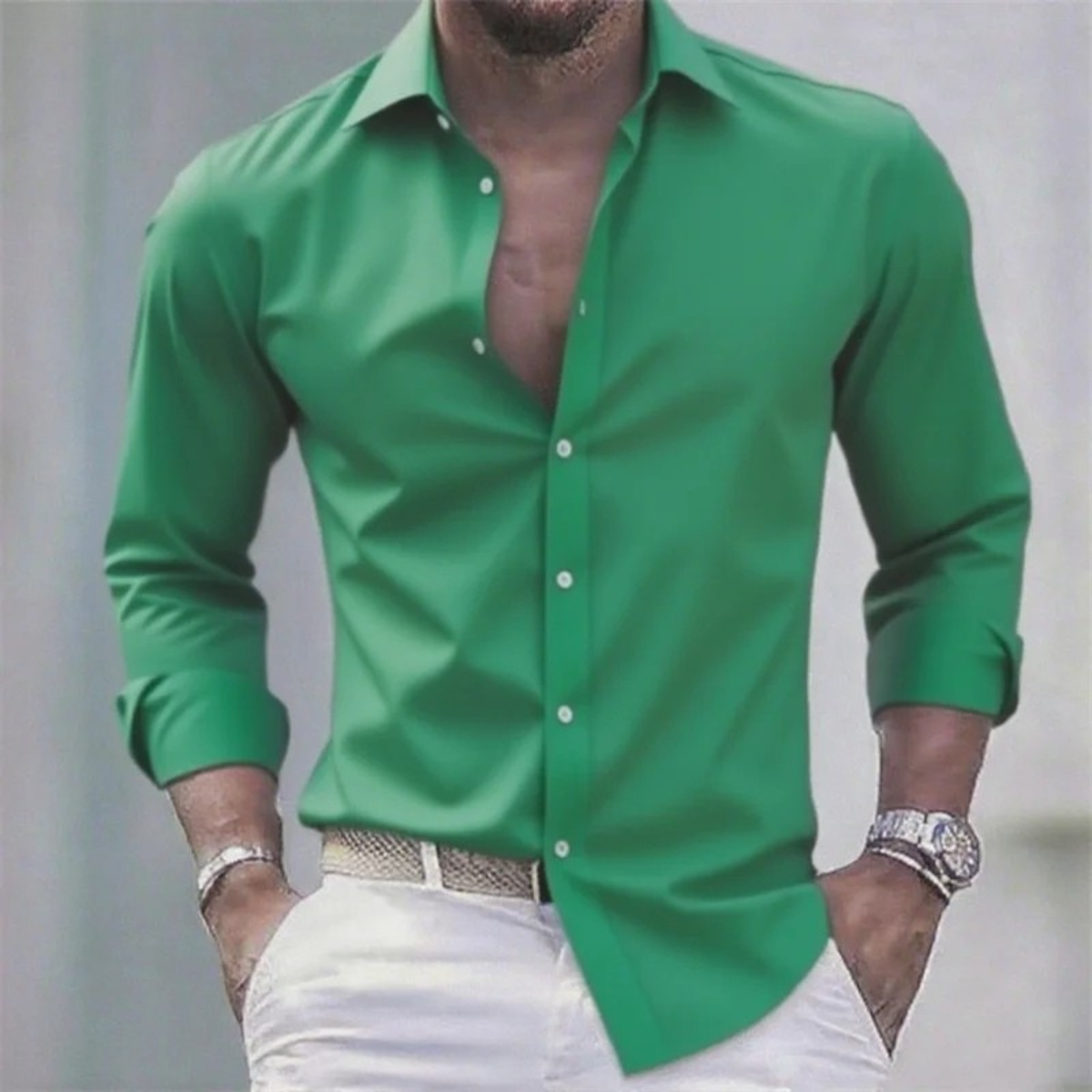 Men's Slim Fit Dress Shirt Stretch Milano