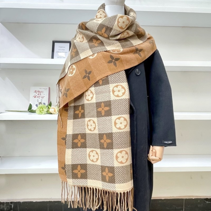 Comfy Plaid Tassel Scarf