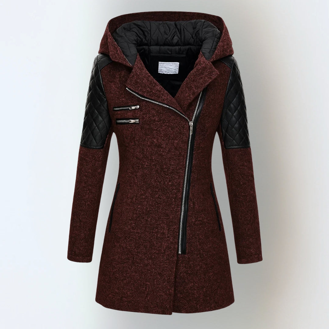Women's Asymmetrical Zip Hooded Coat