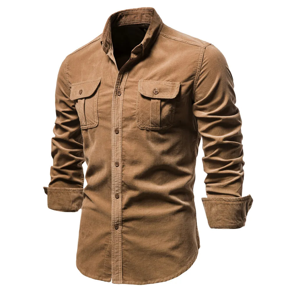 Slim Fit Corduroy Shirt - VibreMode