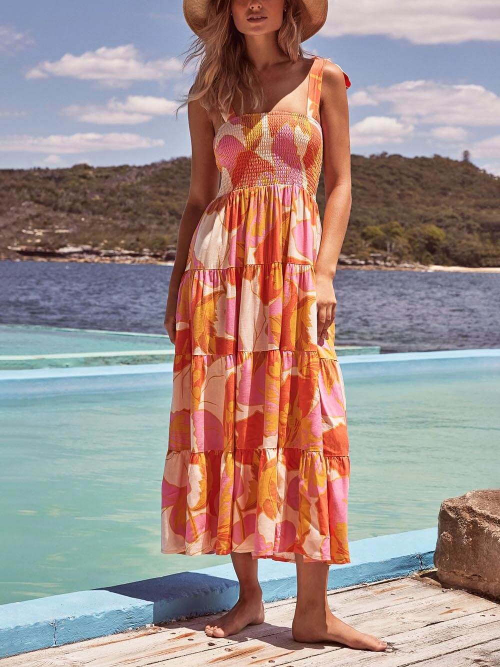 Floral Knee Length Summer Dress