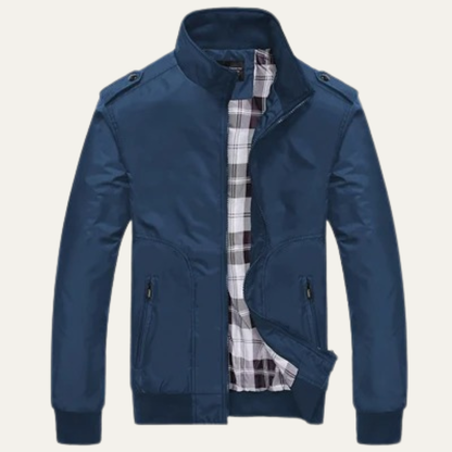 Men's Lightweight Bomber Jacket Stand Collar Black