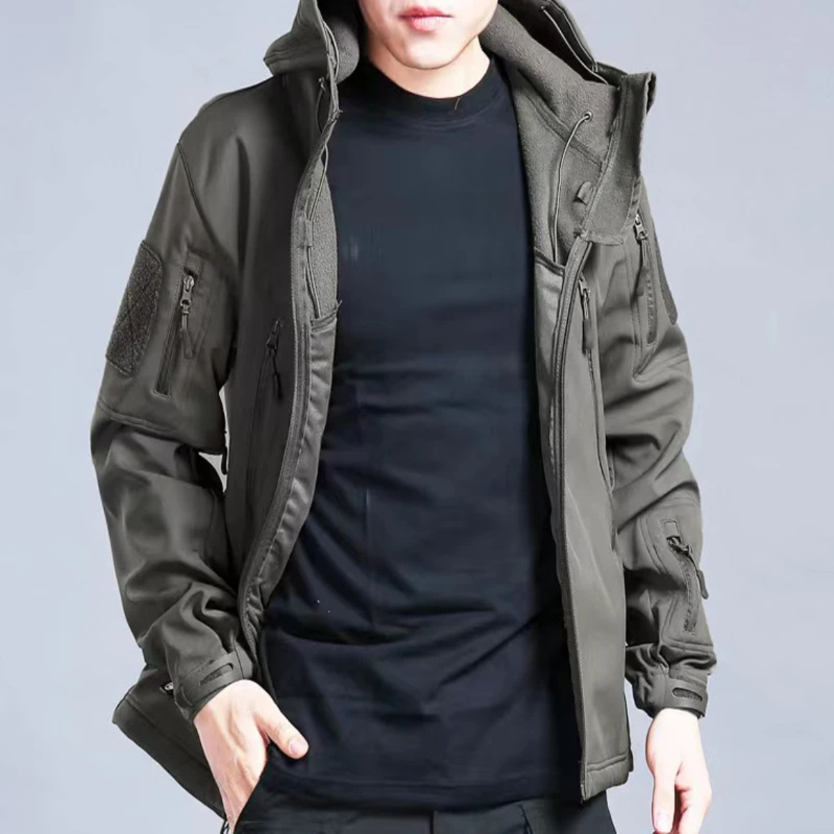 Men's Softshell Fleece Lined Windbreaker Jacket