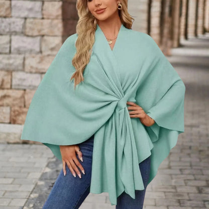 Elegant Women's Draped Poncho