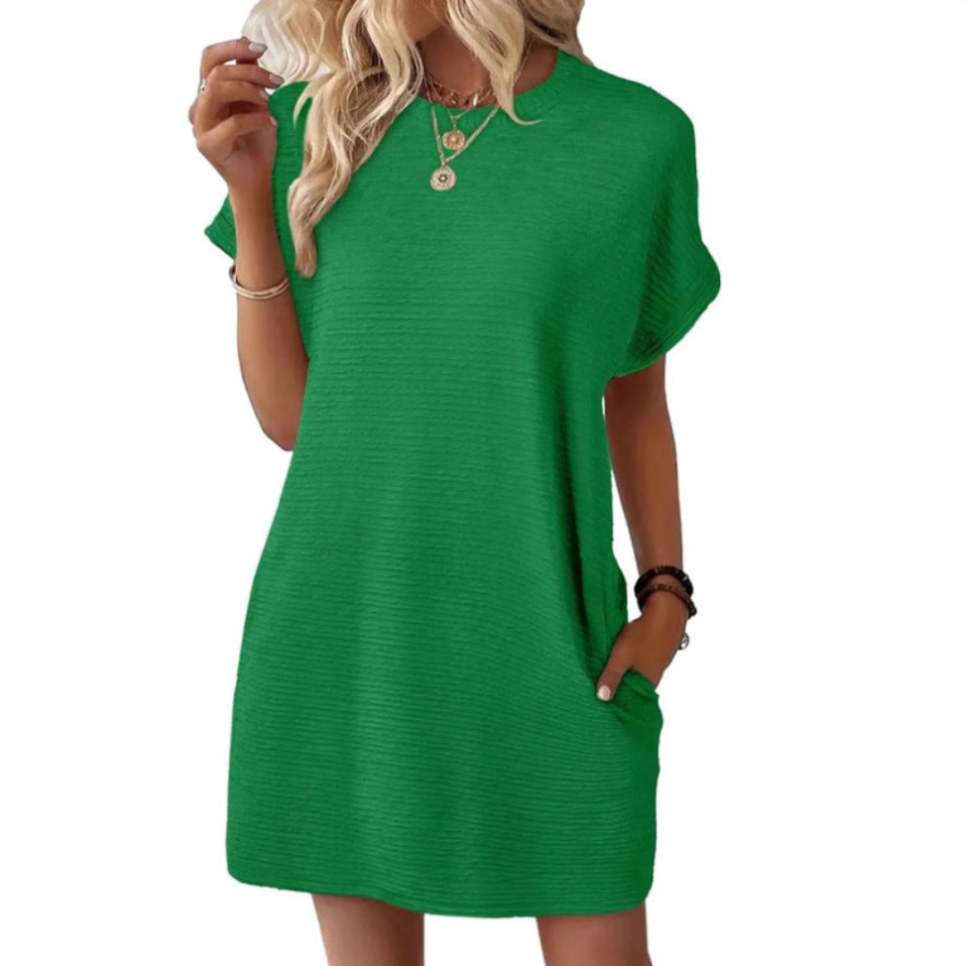 Bright Women's Casual Short Sleeve Mini Dress