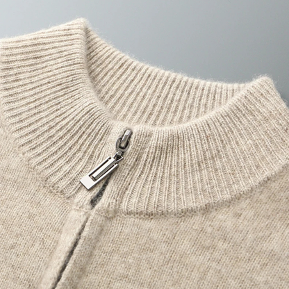 Men's Merino Mock Neck Zip Up Cardigan