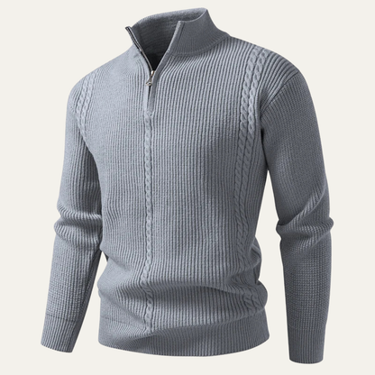 Men's Half Zip Knit Sweater Stand Collar Ashbury
