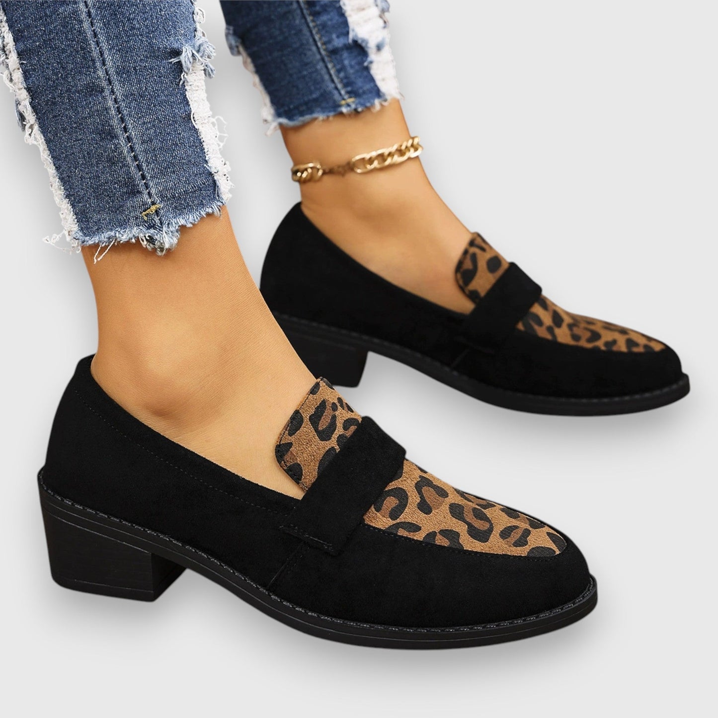 Fashion Leopard High Heel Slip On Shoes