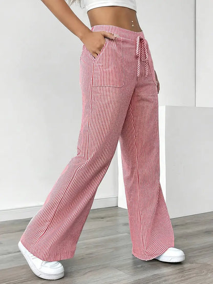 Comfortable Loose Fit Striped Pants