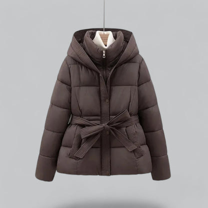 Women's Puffer Jacket Quilted Hooded Insulated Black
