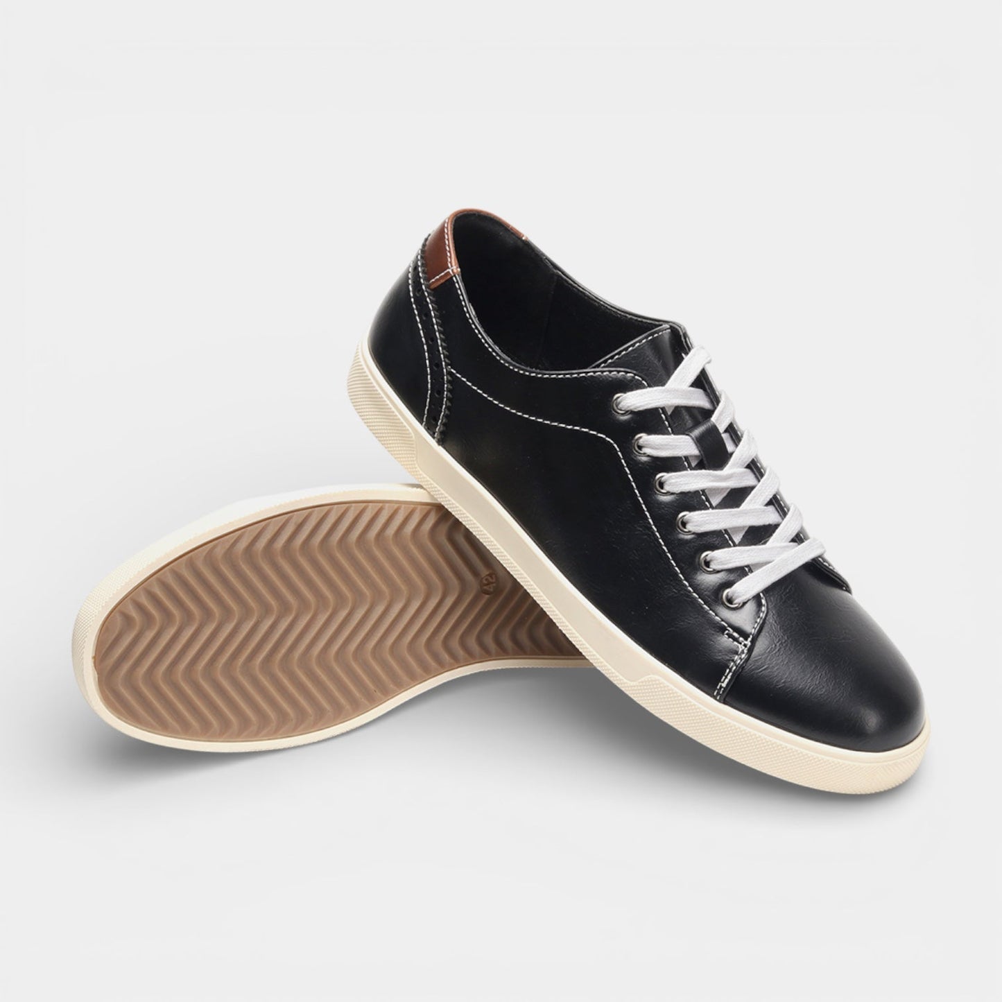 Men's Synthetic Leather Casual Sneakers Low Top Shoes