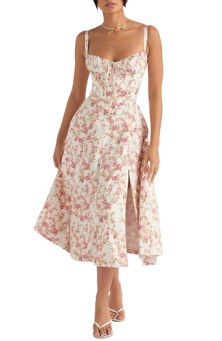Women's Floral Print Spring Party Dress