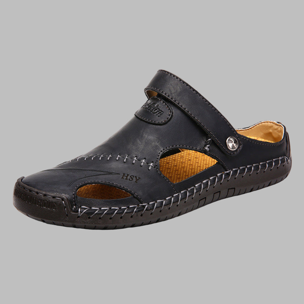 Men's Leather Sandals Comfortable For Summer - VibreMode