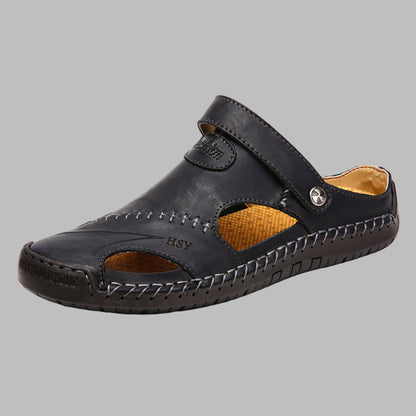 Men's Leather Sandals Comfortable For Summer - VibreMode