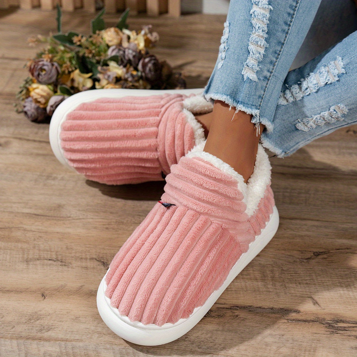 Women's Fleece Slippers Non-Slip Sole