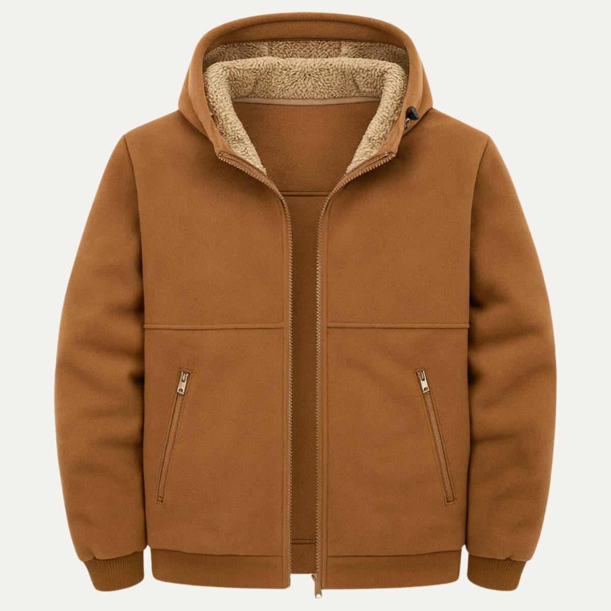 Moscova Men's Sherpa Hoodie Thick Warm Zip Up
