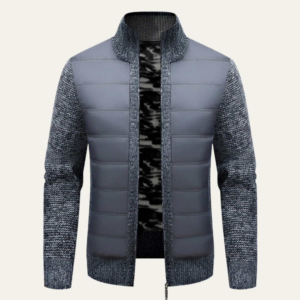 Men's Padded Zip Up Sweater Jacket