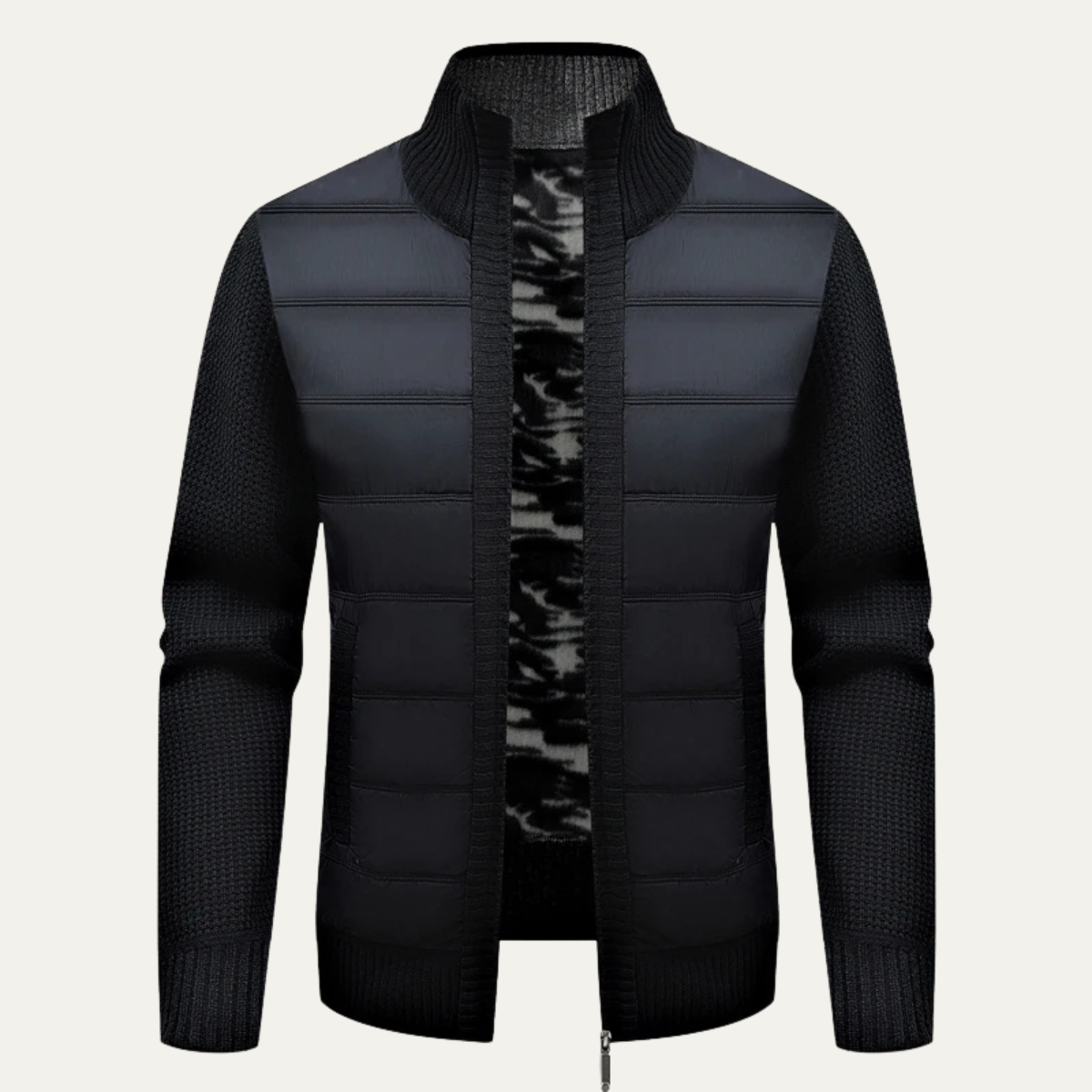 Men's Padded Zip Up Sweater Jacket