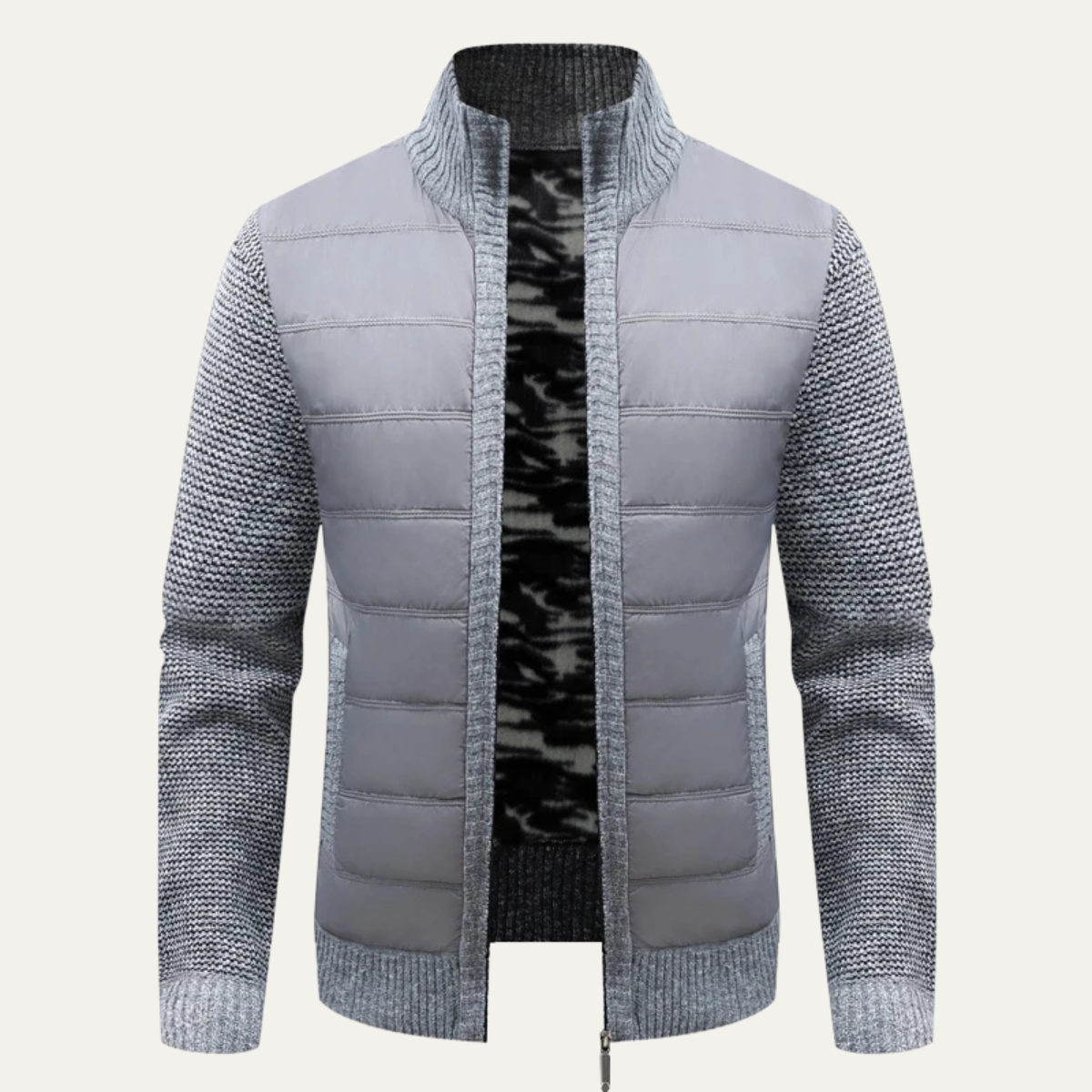 Men's Padded Zip Up Sweater Jacket