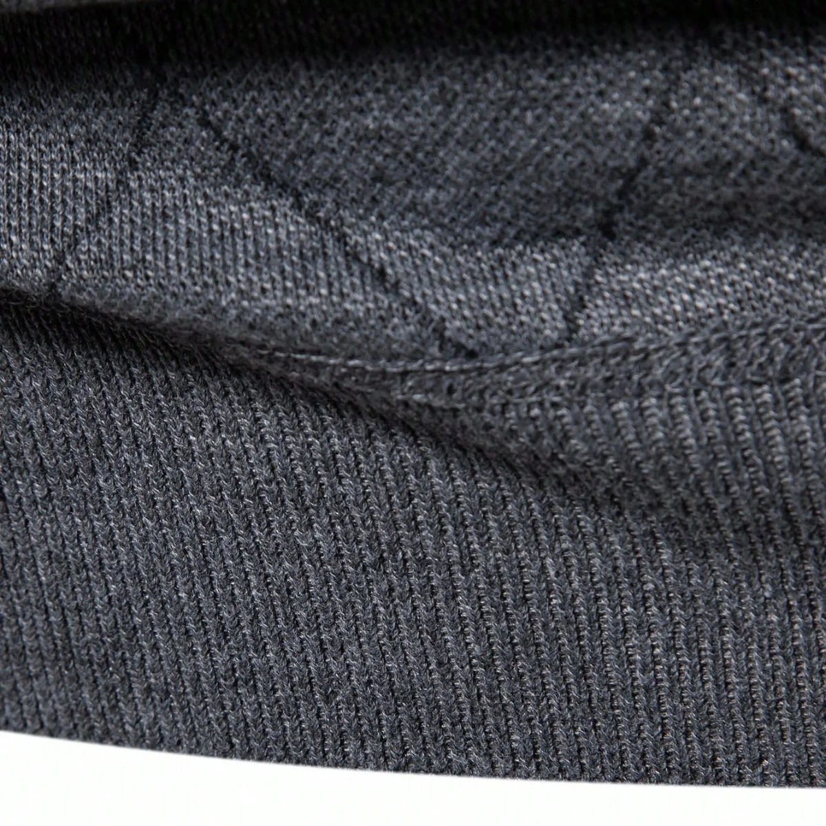 Men's Quarter Zip Sweater Diamond Pattern Knit