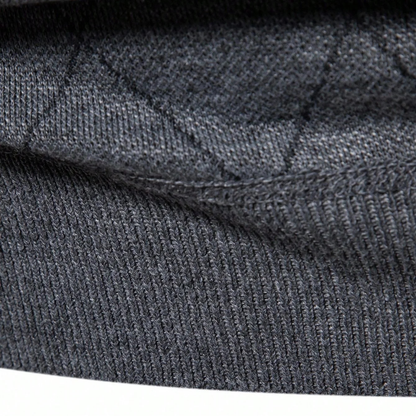 Men's Quarter Zip Sweater Diamond Pattern Knit