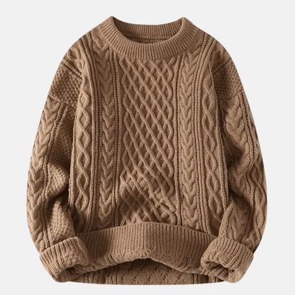 Men's Knitted Winter Sweater Solid Color - VibreMode