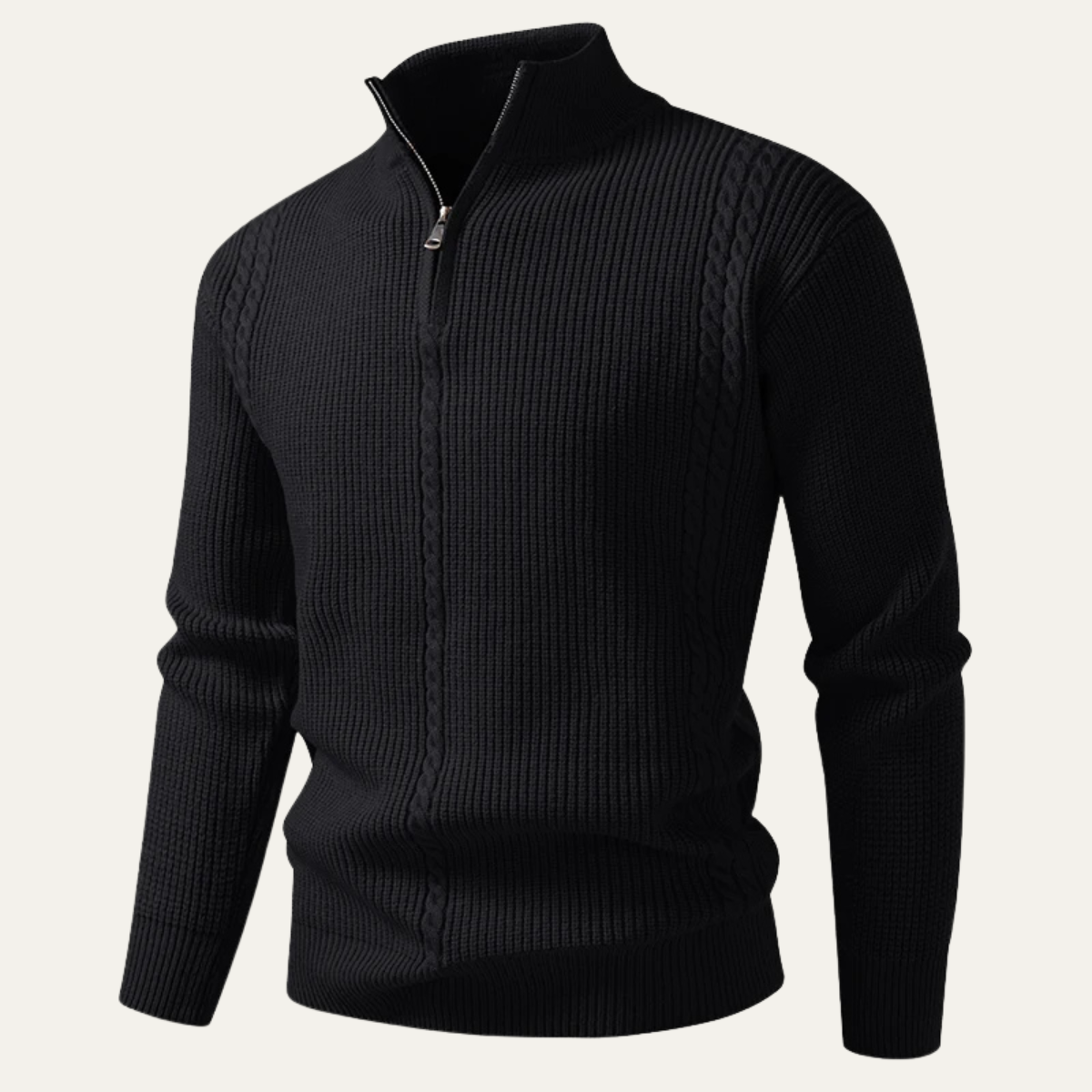 Men's Half Zip Knit Sweater Stand Collar Ashbury