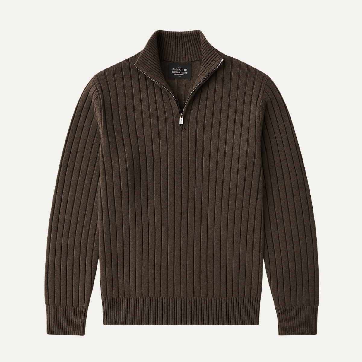 Men's Cotton Ribbed Half Zip Sweater - VibreMode