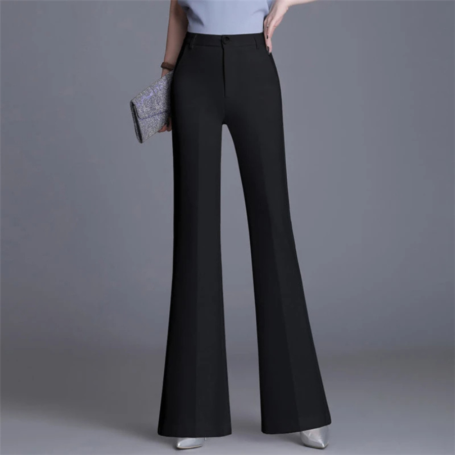 Women's Slim Fit High Waist Flared Pants - VibreMode