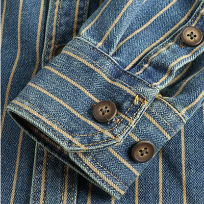 Men's Vintage Striped Cotton Shirt